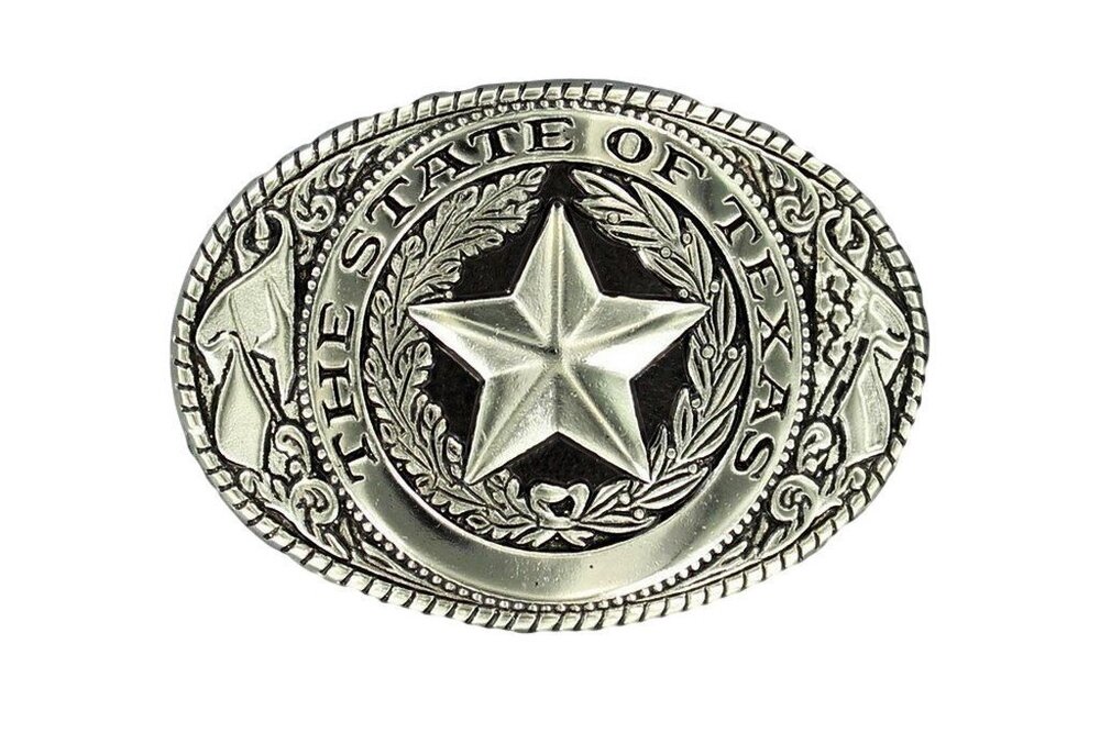 7632 Nocona Texas Seal Buckle - Silver Plated